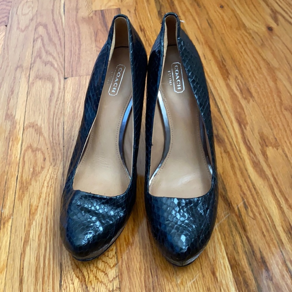 Coach faux snake skin stilettos